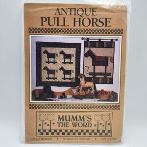 Mumms The Word Antique Pull Horse Quilt Pattern 1992 Wall Hanging Quilt Crafts